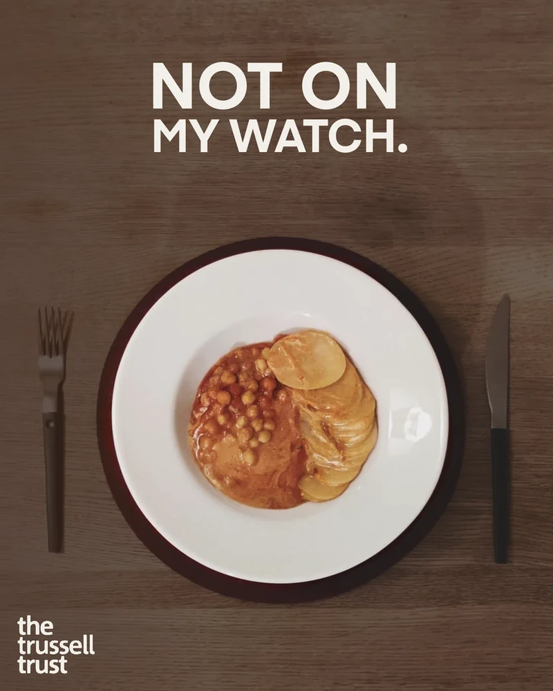 The same plate containing a meal